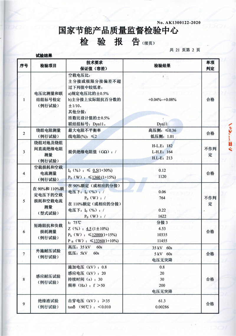 高低压试验报告-S11-1250安乡安乡安乡油浸式变压器-2.jpg